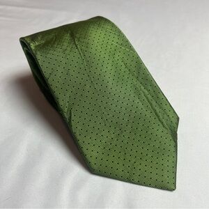 Jos. A. Bank Minimalist Office Formal Green Micro-Pattern Polka Dot Silk Tie
